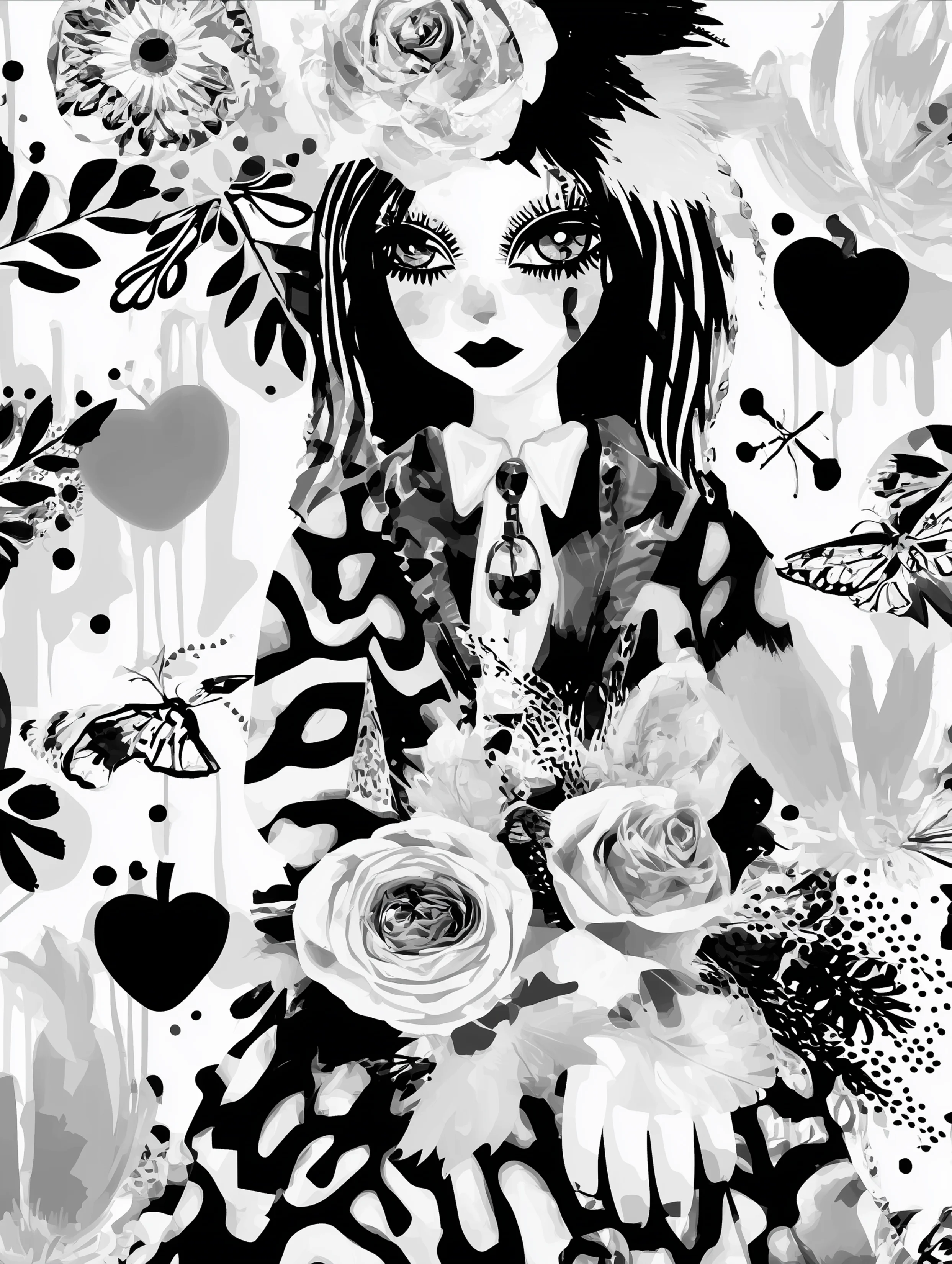 Free printable witch coloring page for adults featuring a witch dress with black wavy lines